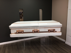 our floating casket display