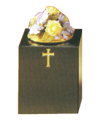 Granite Vase - With gold cross design