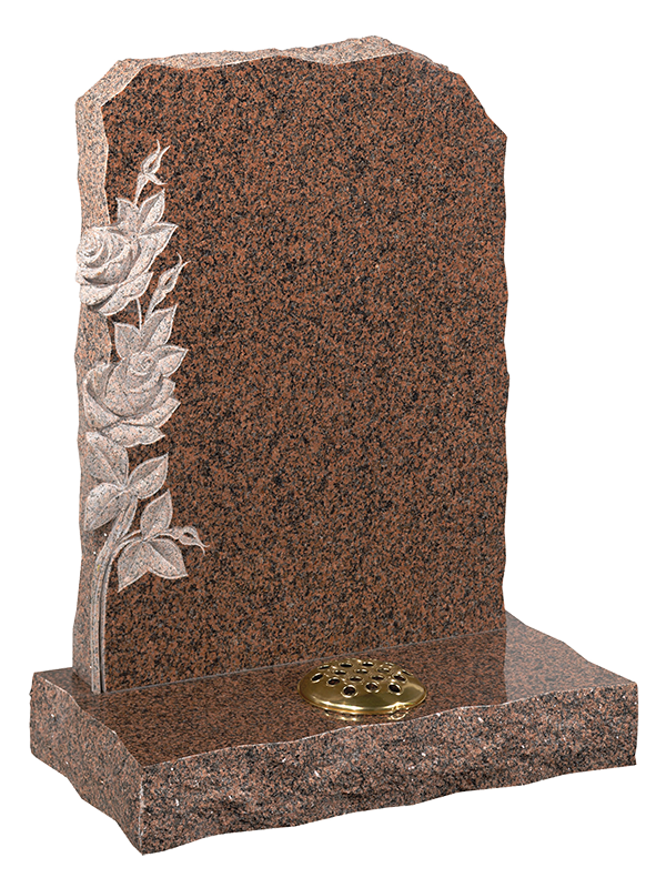 Buy Granite Rustic Headstone Inset rose carving, Memorials,Rustic Headstones for Sale Mears