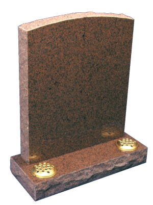 Granite Headstone - Oval top with polished face
