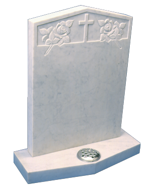 Marble Headstone - Peon shaped top